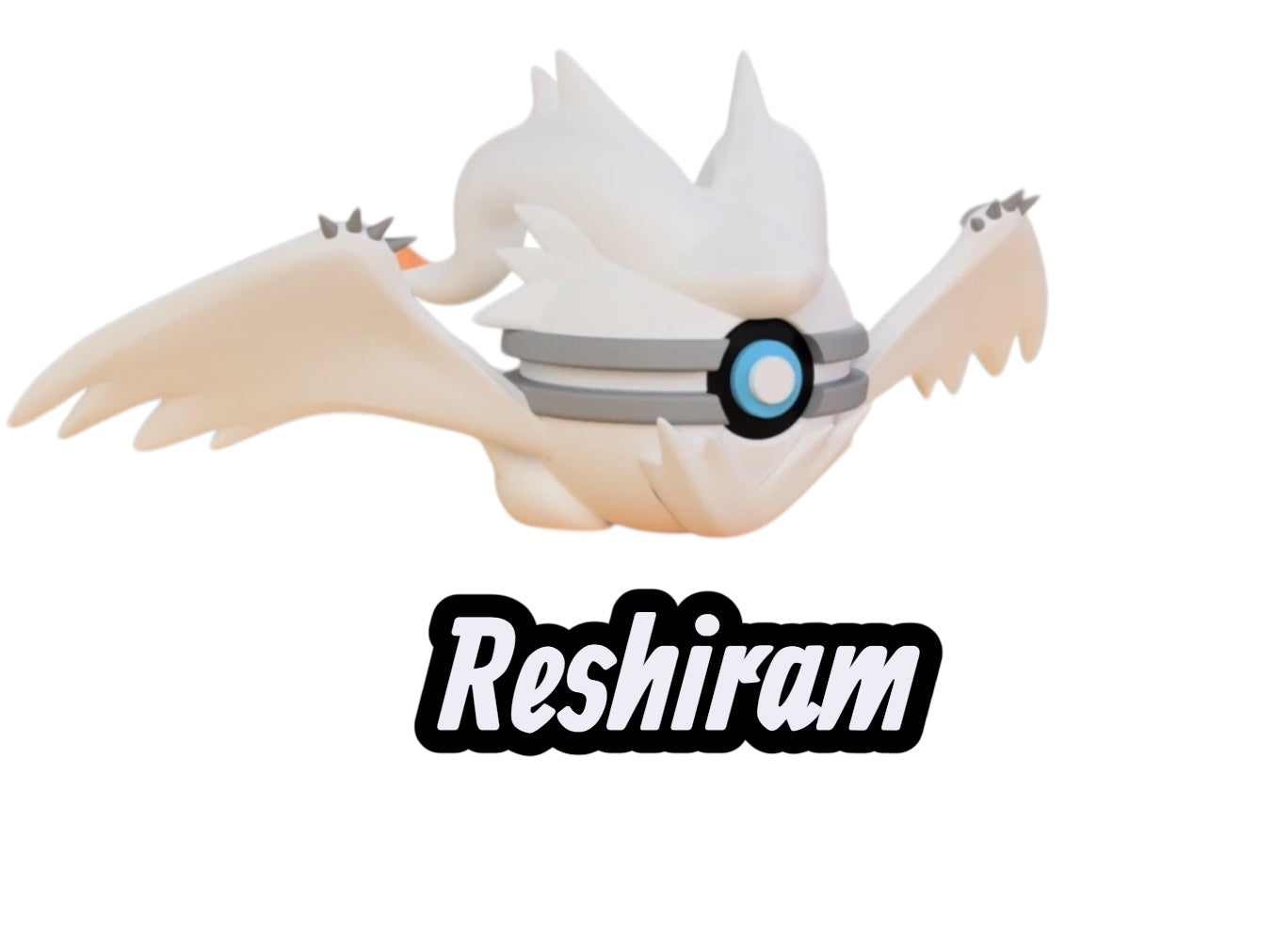 Reshiram Custom Ball | High Quality 3D Printed in the UK