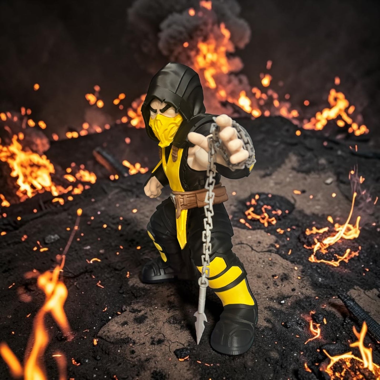 Fire Element Ninja Warrior Collectible | 3D Printed & Hand Finished