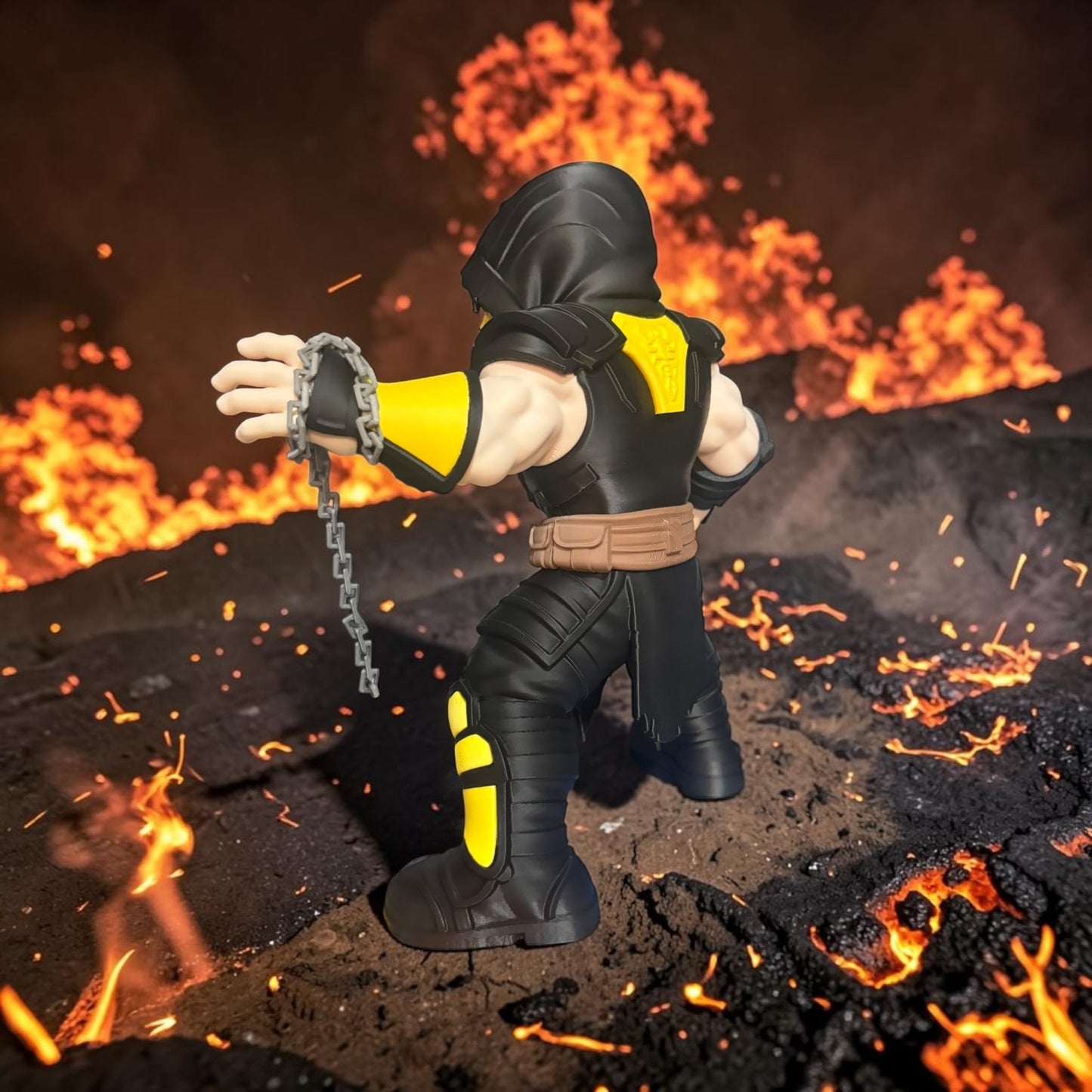 Fire Element Ninja Warrior Collectible | 3D Printed & Hand Finished