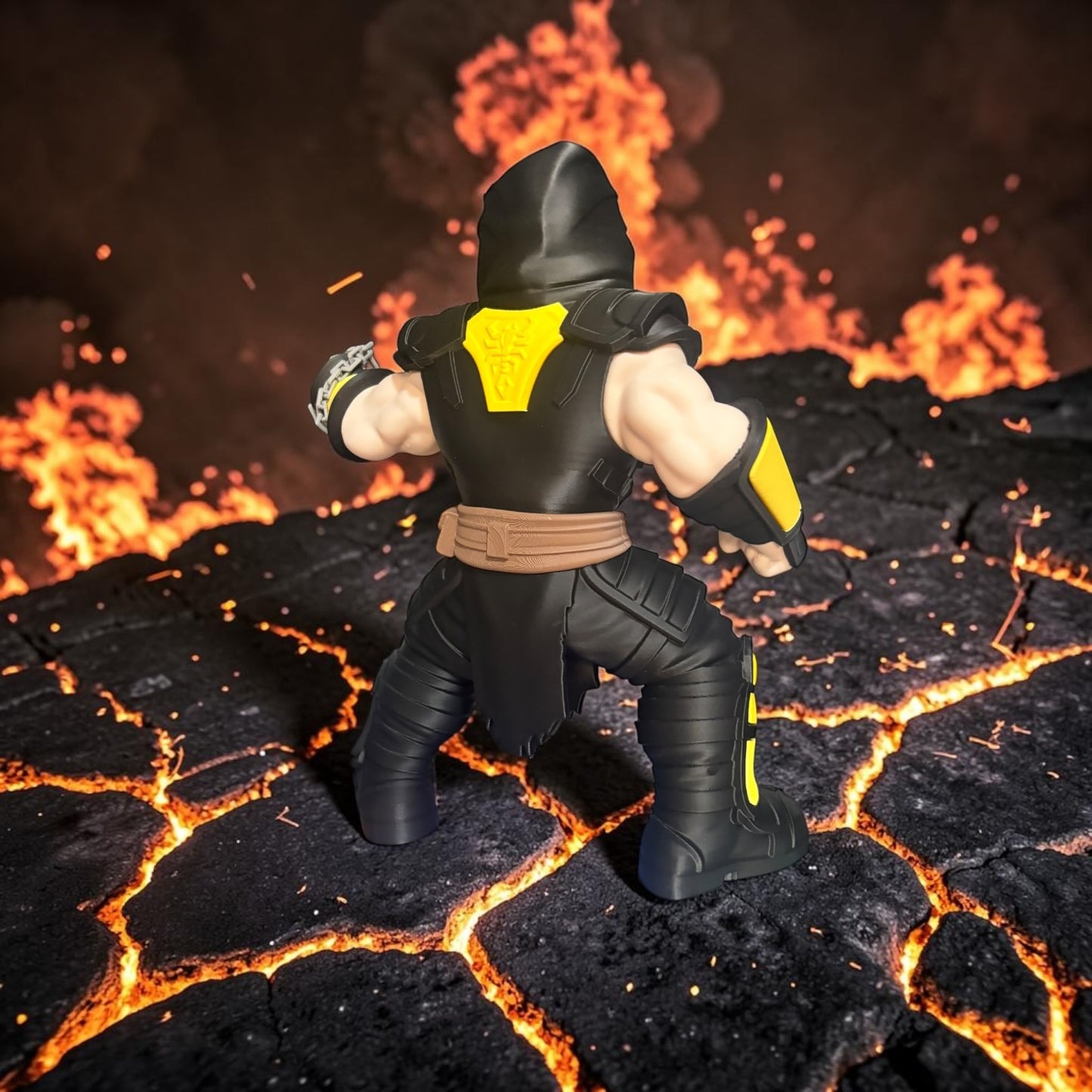 Fire Element Ninja Warrior Collectible | 3D Printed & Hand Finished