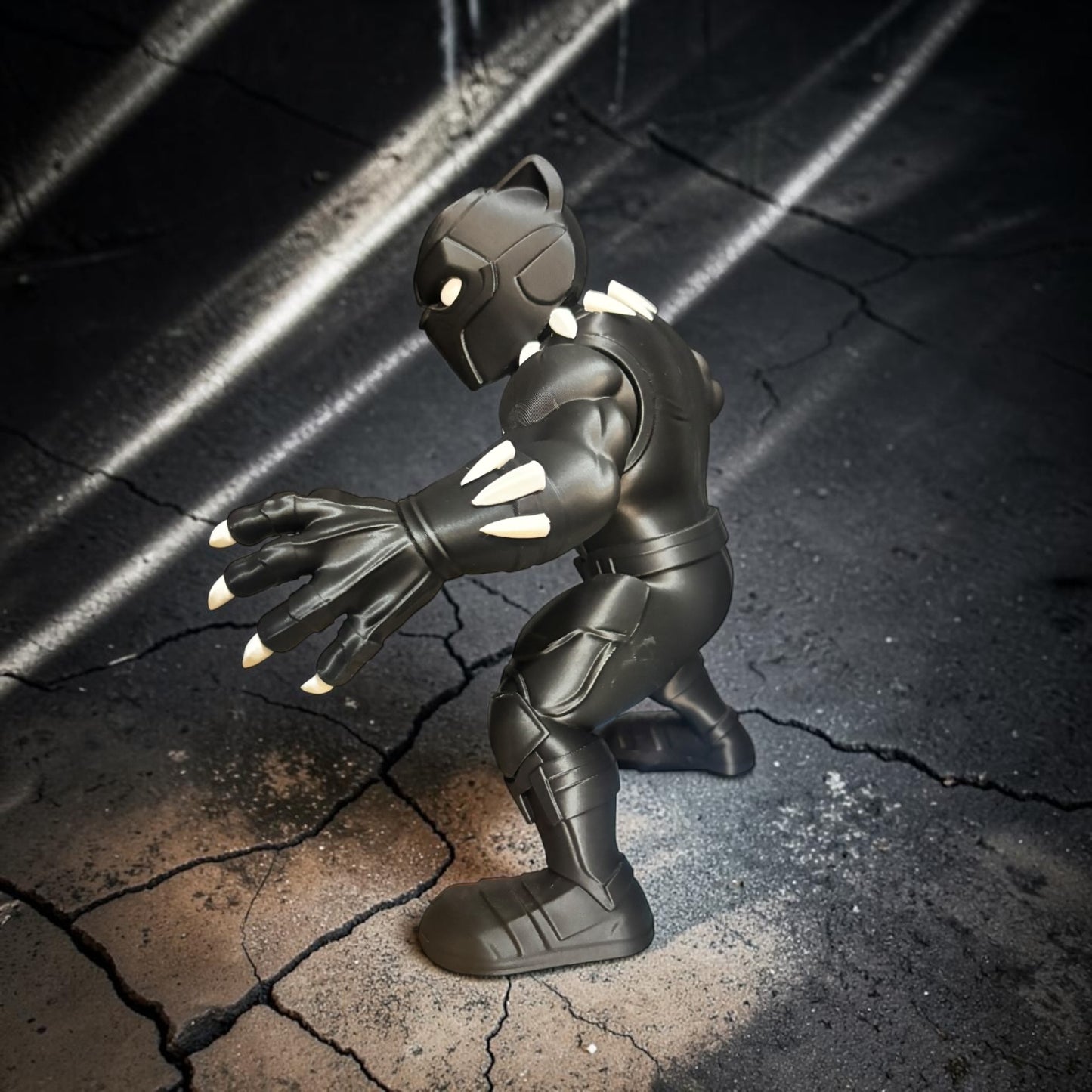 Panther Warrior Chibi Figure | Fantasy Guardian Collectible | 3D Printed & Hand Finished