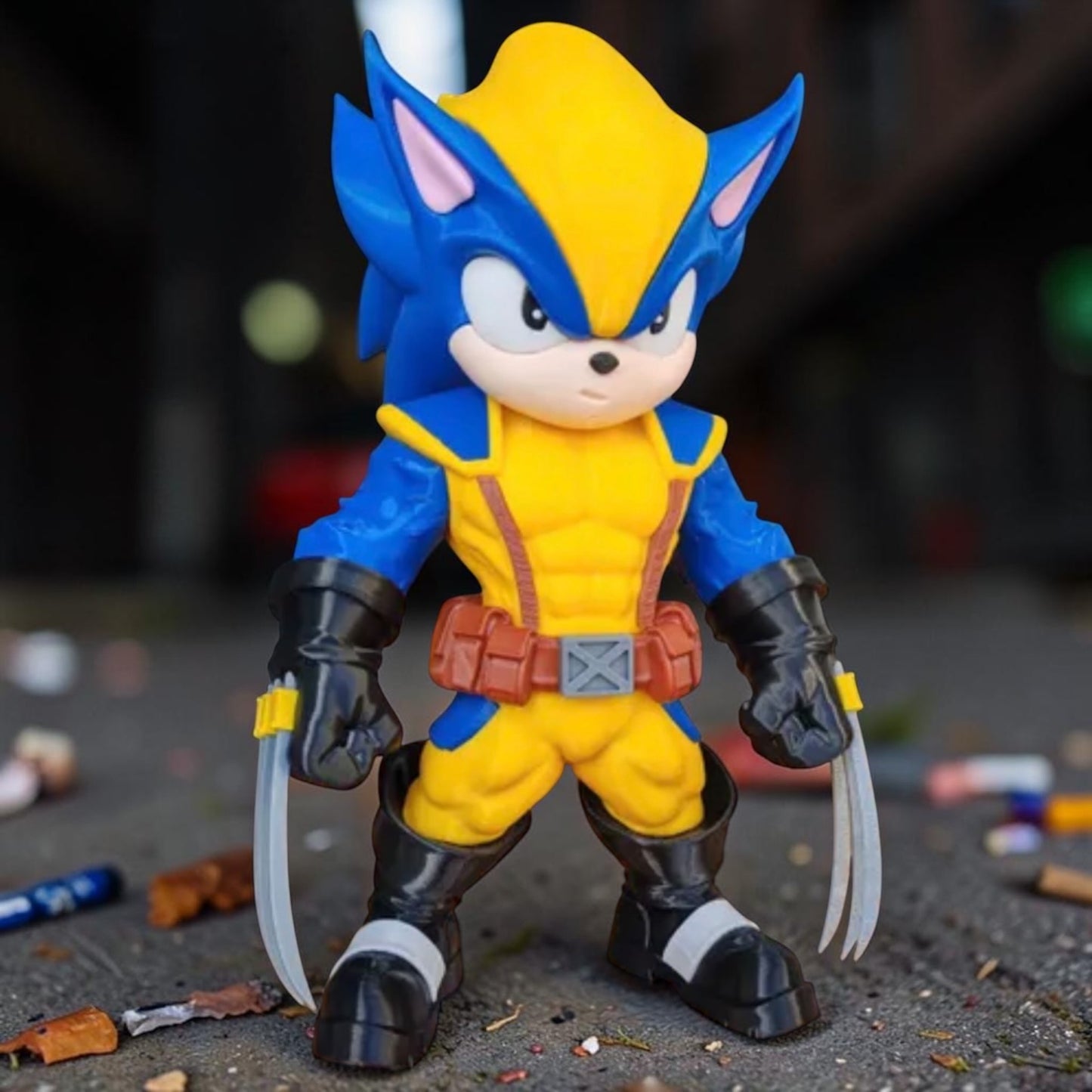 Fusion character figure Wolverine X Sonic 3-D Printed Collectable