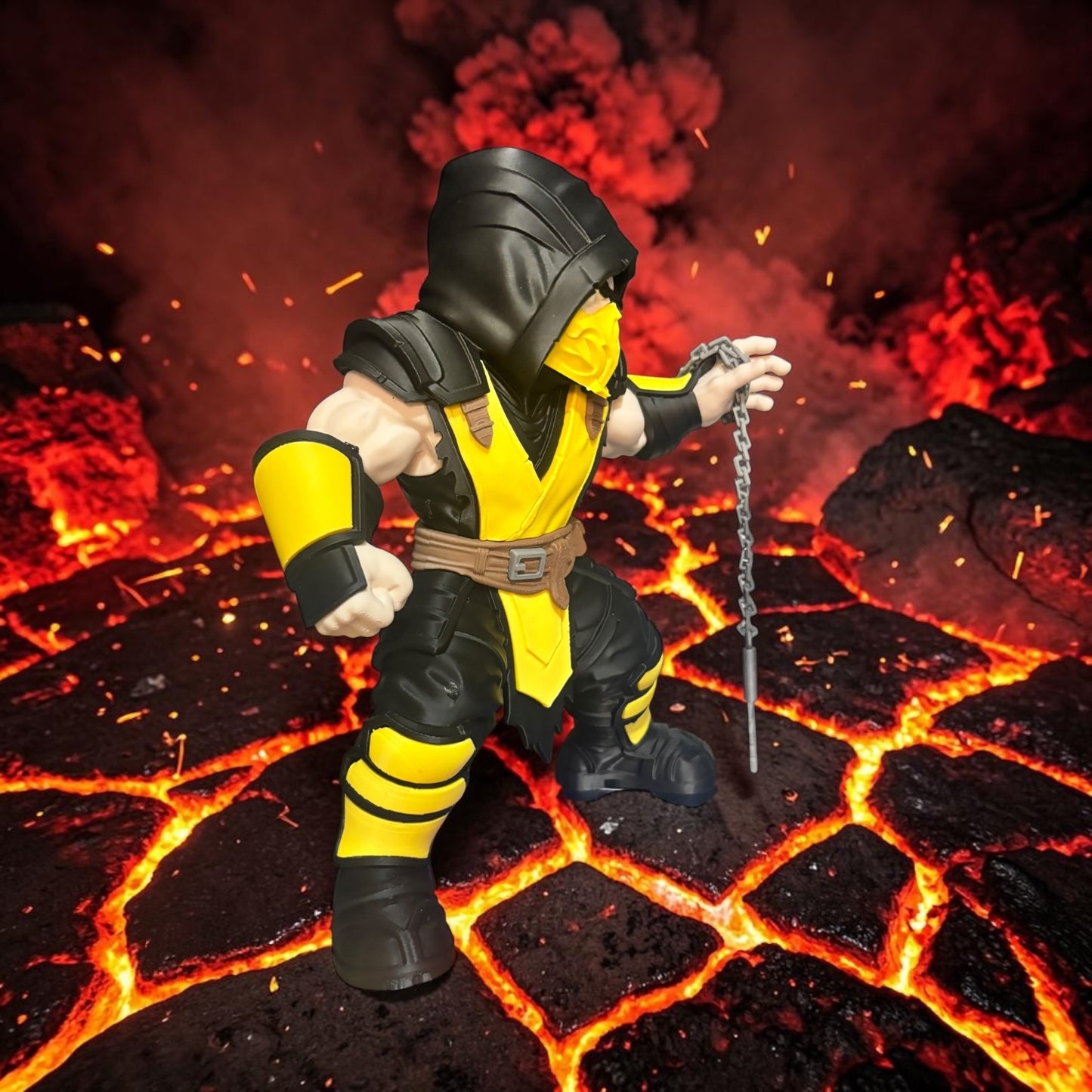 Fire Element Ninja Warrior Collectible | 3D Printed & Hand Finished