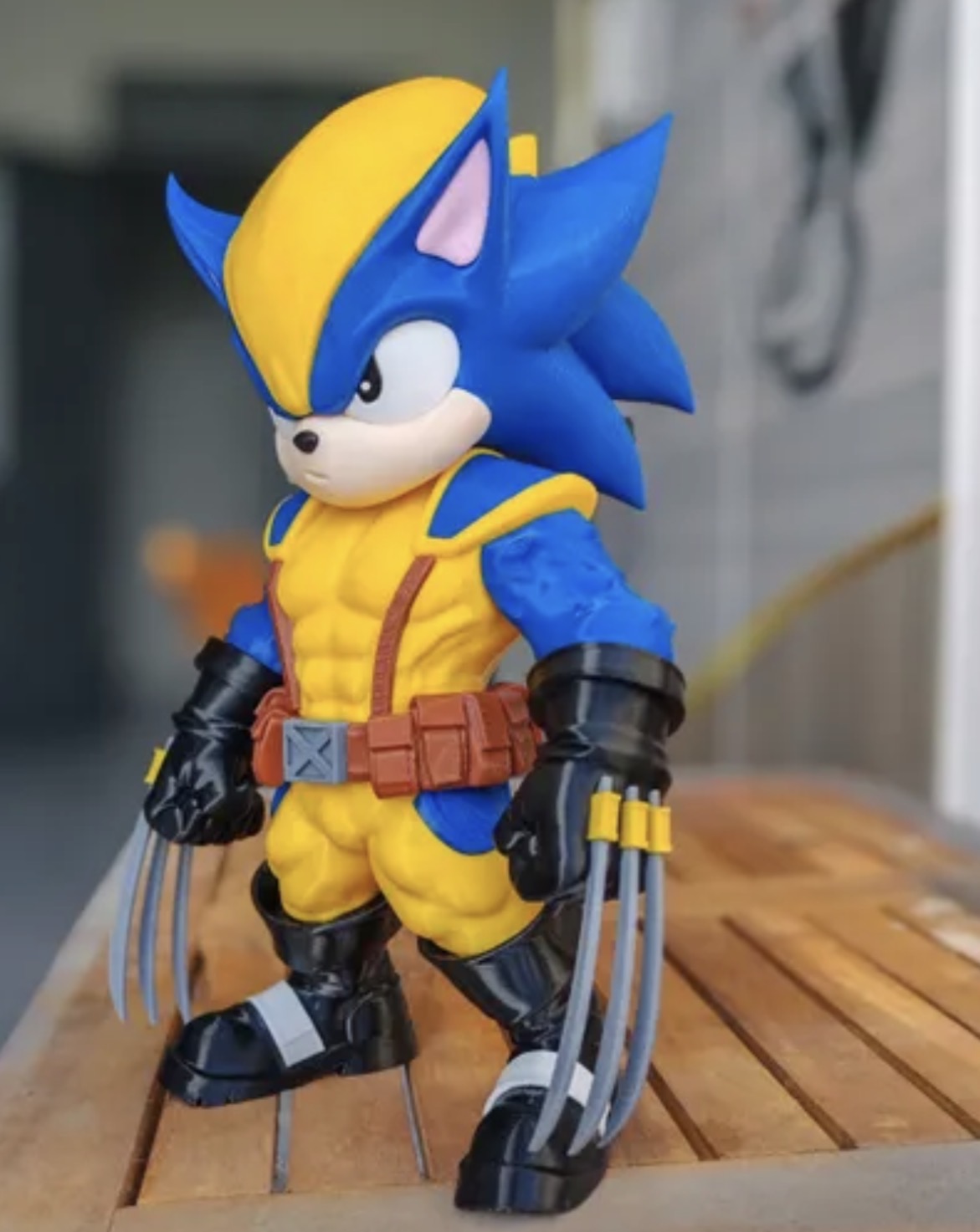 Fusion character figure Wolverine X Sonic 3-D Printed Collectable