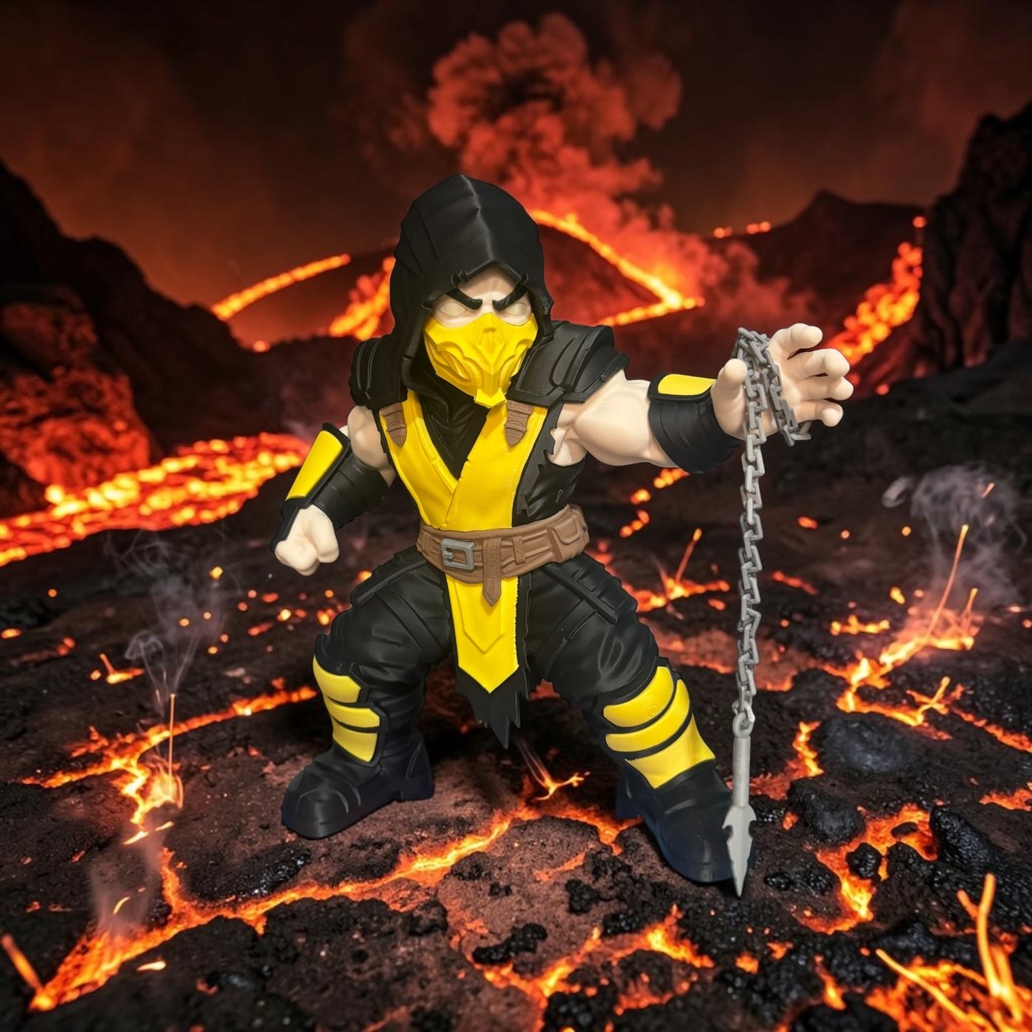 Fire Element Ninja Warrior Collectible | 3D Printed & Hand Finished