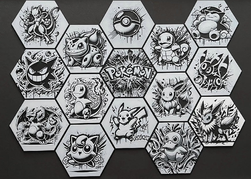 Custom 3D Printed "Battle Monster Character" Hexagon-Art – Build Your Own Wall Gallery