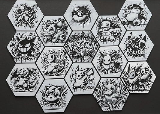 Custom 3D Printed "Battle Monster Character" Hexagon-Art – Build Your Own Wall Gallery