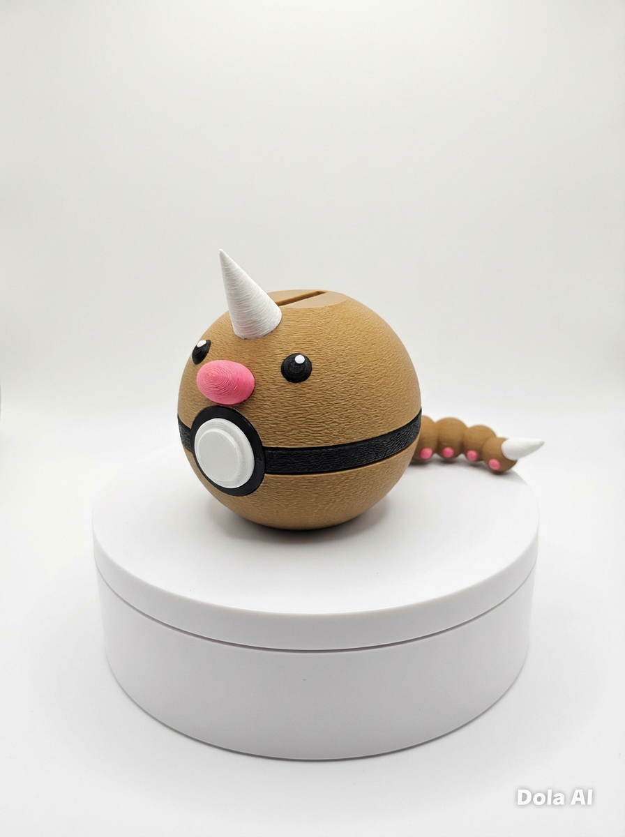 Character-Inspired 3D Printed Spherical Money Box – Hand-Finished Coin Bank