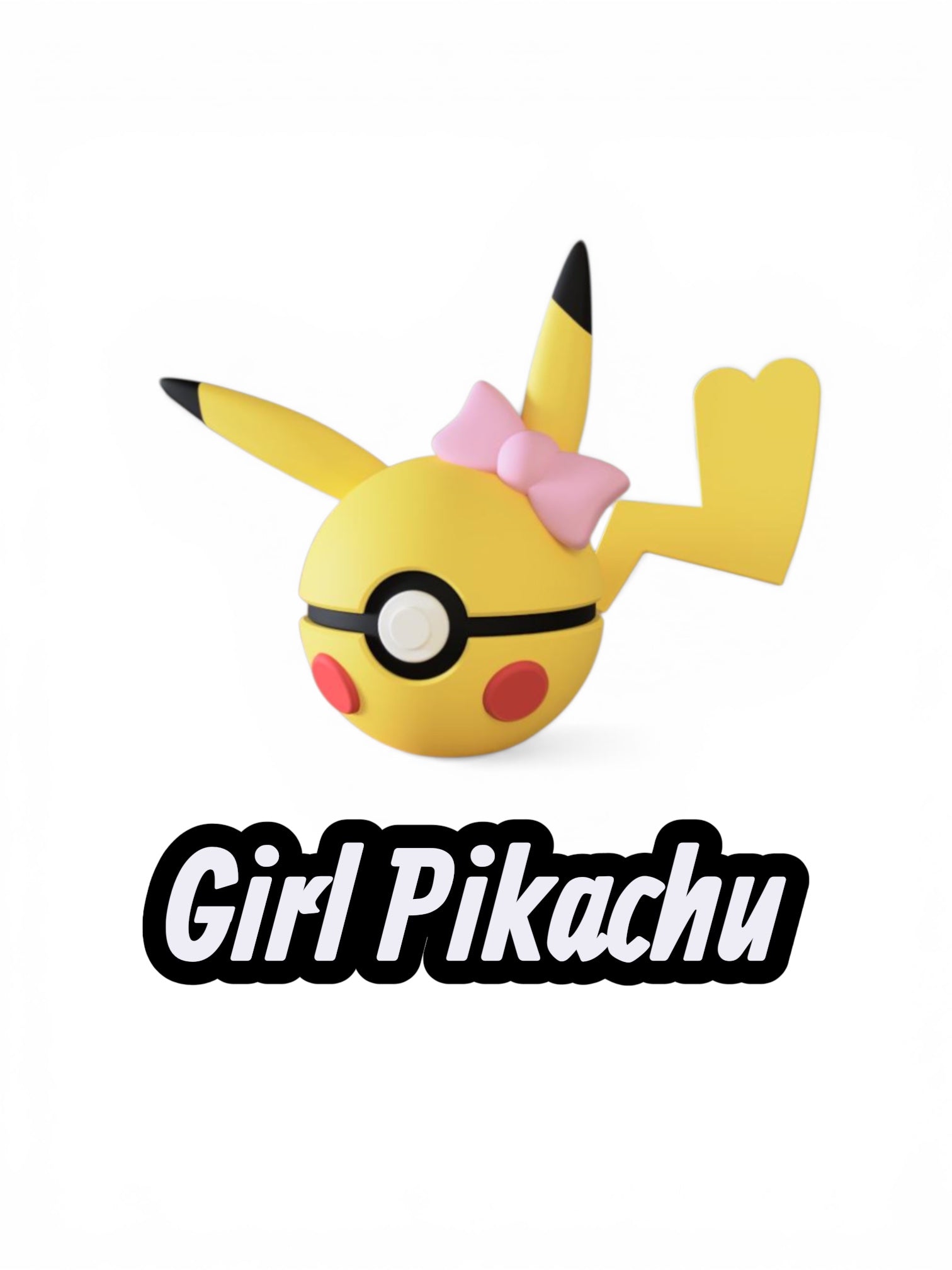 Girl Pikachu| Custom Pokeball | High Quality 3D Printed in the UK