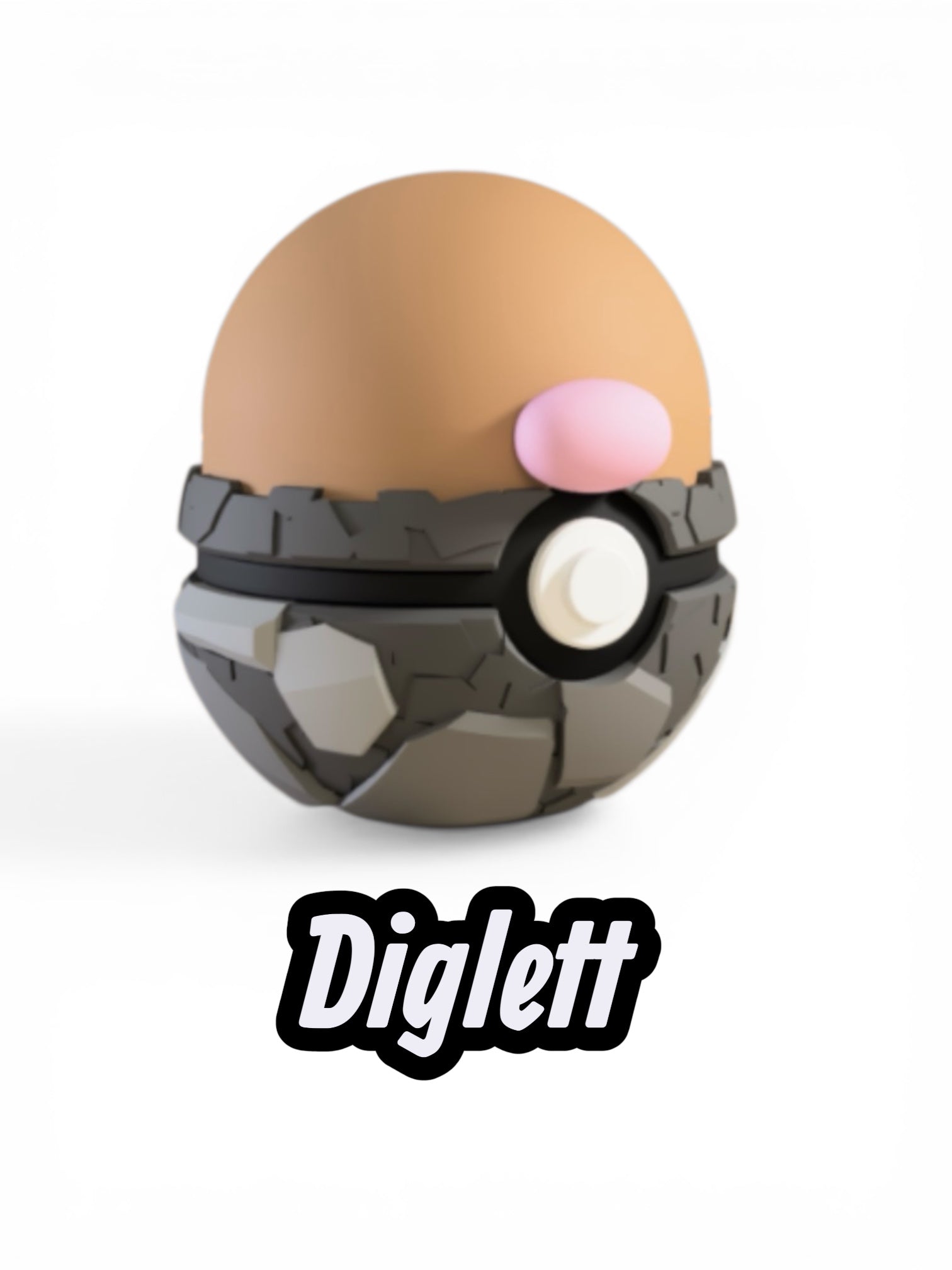 Diglett Custom Pokeball | High Quality 3D Printed in the UK