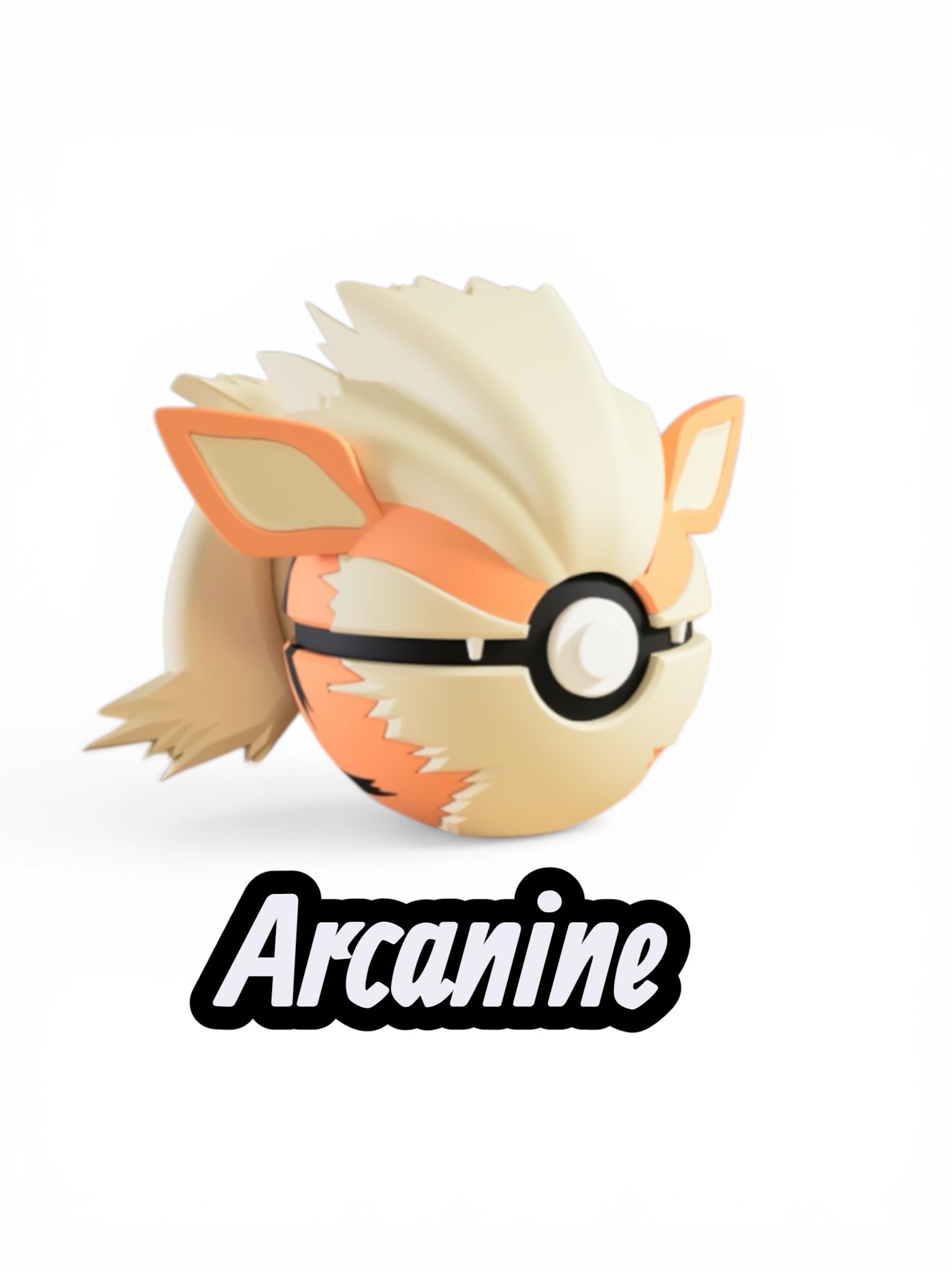 Arcanine Custom Pokeball | High Quality 3D Printed in the UK